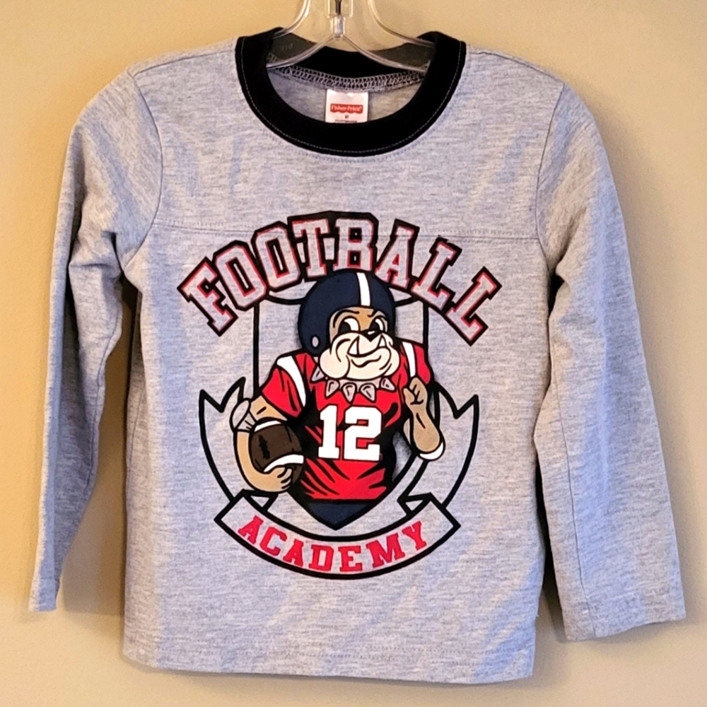"Football Academy" grey long sleeved tee shirt